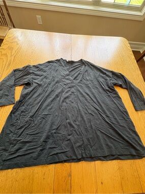 Bryn Walker bamboo organic cotton v-neck oversized shirt size s gray